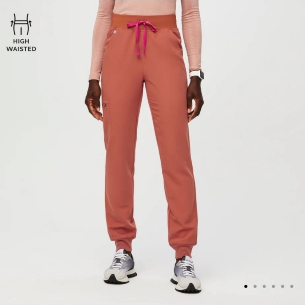 NAME YOUR PRICE Terracotta Zamora High-Waisted Jogger Scrub Pants